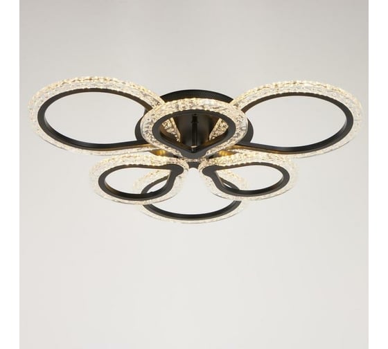 Люстра BayerLux с ПДУ 10022/6BK LED 120Вт 3000-6000К диммер черный 60х60 см 5177743