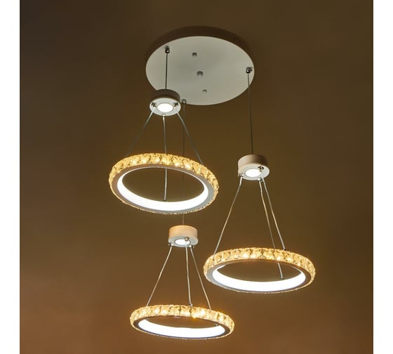 Люстра BayerLux 59912/3 LED 90Вт 4000К 6000К белый 44х44х26-106 см 4908743