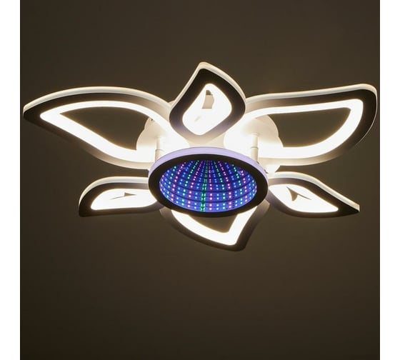 Люстра BayerLux с ПДУ 10014/7 LED 120Вт 3000-6000К диммер с подсветкой белый 52х52х13 см 5169342
