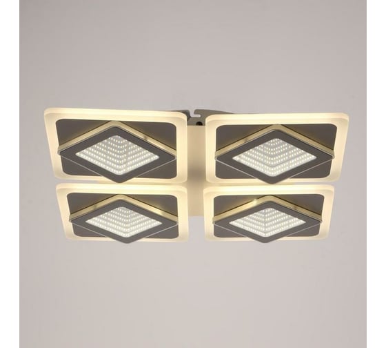 Люстра BayerLux с ПДУ 10036/4 LED 120Вт 3000-6000К диммер 3D подсветка белый 59х59 см 5169324