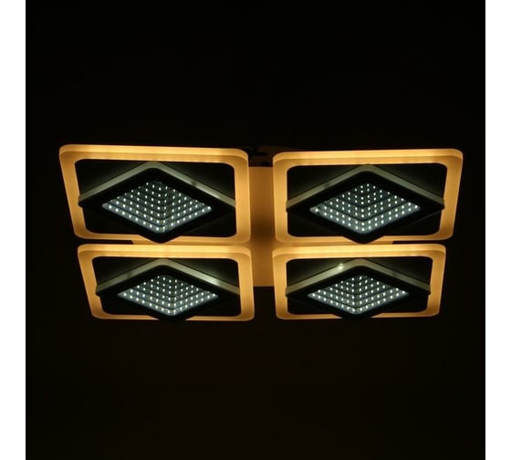 Люстра BayerLux с ПДУ 10036/4 LED 120Вт 3000-6000К диммер 3D подсветка белый 59х59 см 5169324