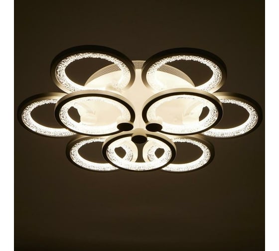 Люстра BayerLux с ПДУ 71103/9WT LED 198Вт 3000-6000К диммер белый 59х59х10 см 5108285