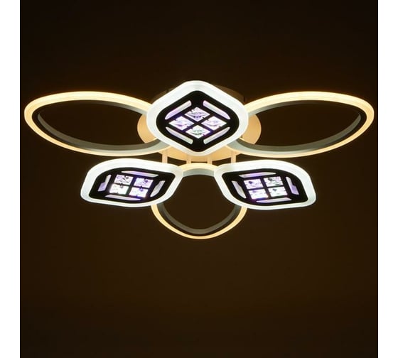 Люстра BayerLux с ПДУ 1162/6WT LED 120Вт 3000-6000К диммер белый 65х45х8 см 5250775