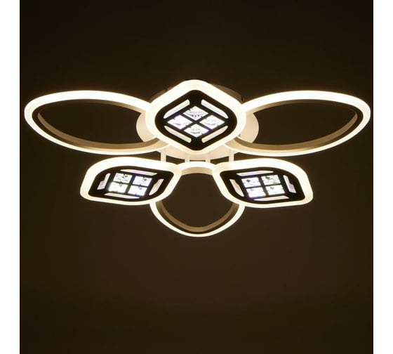 Люстра BayerLux с ПДУ 1162/6WT LED 120Вт 3000-6000К диммер белый 65х45х8 см 5250775