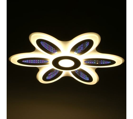 Люстра BayerLux с ПДУ 69670/6+1WT LED 124Вт диммер 3000-6000K белый 52х52 см 5130692