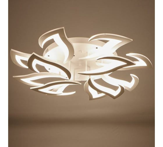 Люстра BayerLux с ПДУ 661333/19 LED 192Вт диммер 3 режима 3000-6000К белые 87x87x13,5 см 4679491