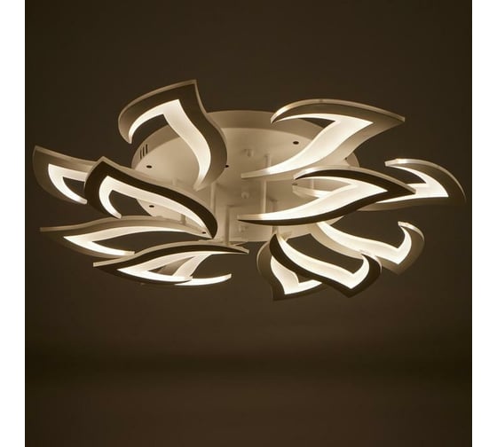 Люстра BayerLux с ПДУ 661333/19 LED 192Вт диммер 3 режима 3000-6000К белые 87x87x13,5 см 4679491