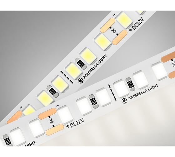 Светодиодная лента Ambrella Light 2835 180Led /14.4W m/12V IP20 4500K 5m GS1312