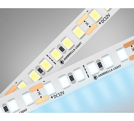 Светодиодная лента Ambrella Light 2835 180Led /14.4W m/12V IP20 6500K 5m GS1313