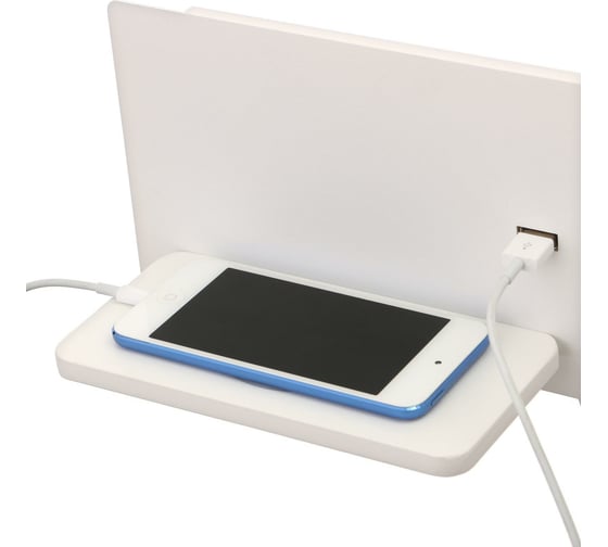 Бра с левой полочкой BayerLux 85102/2 LED 8+3Вт 4000К USB беспроводная зарядка белый 30х11х12 см 4902008