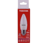 Светодиодная лампа TOSHIBA LED C35 свеча 5W аналог 40Вт/470Лм нейтральный свет 4000K цоколь стандартный Е27 драйвер IC 00501315922A