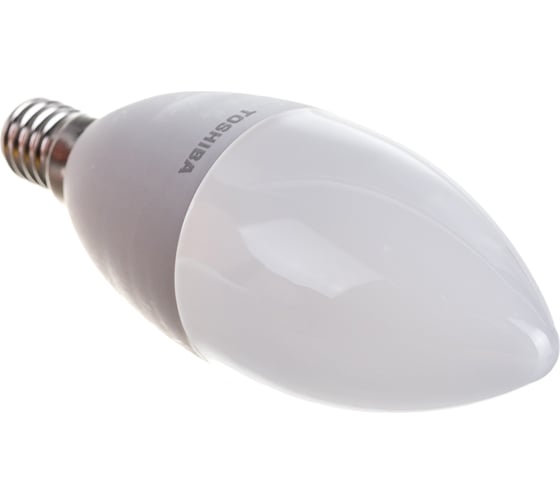 Светодиодная лампа TOSHIBA LED C39 свеча 8W аналог 60Вт/806Лм нейтральный свет 4000K цоколь малый Е14 драйвер IC 00501315920A