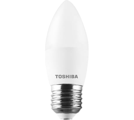 Светодиодная лампа TOSHIBA LED C35 свеча 5W аналог 40Вт/470Лм теплый свет 3000K цоколь стандартный Е27 драйвер IC 00501315921A
