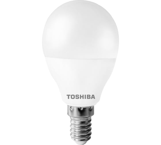 Светодиодная лампа TOSHIBA LED G45 шар 8W аналог 60Вт/806Лм нейтральный свет 4000K цоколь малый Е14 драйвер IC 01301315928A