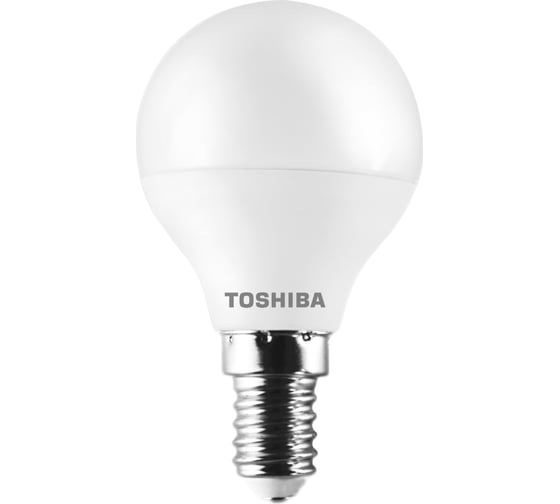 Светодиодная лампа TOSHIBA LED G45 шар 5W аналог 40Вт/470Лм нейтральный свет 4000K цоколь малый Е14 драйвер IC 01301315930A 1