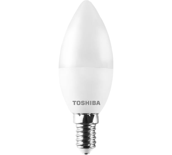 Светодиодная лампа TOSHIBA LED C35 свеча 5W аналог 40Вт/470Лм теплый свет 3000K цоколь малый Е14 драйвер IC 00501315950A 1