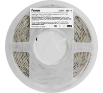 Светодиодная LED лента FERON LS511, 120SMD(2835)/м 11Вт/м 24V 5000х8х1.22мм 3000К IP65, 51634