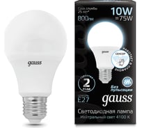 Лампа Gauss A60 10W 800lm 4100К E27 Сенсор LED 1/10/50 102502210-M