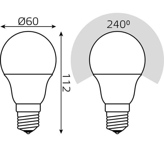 Лампа Gauss A60 10W 800lm 4100К E27 Сенсор LED 1/10/50 102502210-M