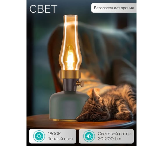 Светильник аккумуляторный INLUX Antiquary зеленый IN80202