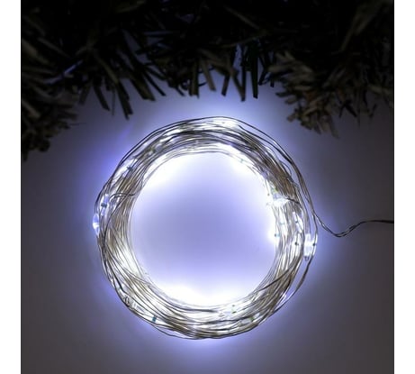 Гирлянда-нить Luazon ROSA, IP20, 10 м, Н.С. LED-100-12V, БП в комплекте, мерцание, белый 5198361