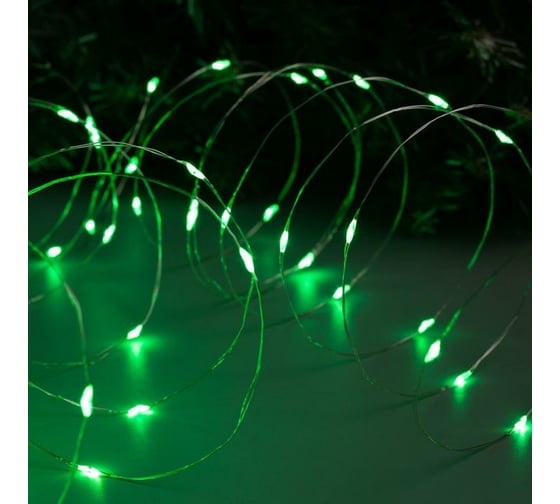 Гирлянда-нить Luazon ROSA, IP20, 10 м, Н.С. LED-100-12V, БП в комплекте, фиксинг, зеленый 5198358