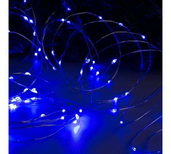 Гирлянда-нить Luazon ROSA, IP20, 10 м, Н.С. LED-100-12V, БП в комплекте, фиксинг, синий 5198355