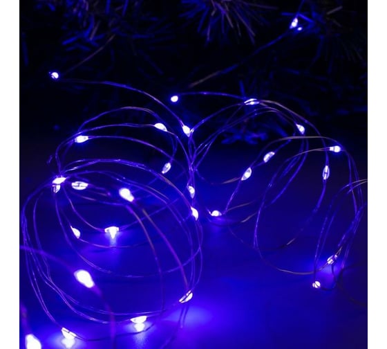 Гирлянда-нить Luazon ROSA, IP20, 10 м, Н.С. LED-100-12V, БП в комплекте, фиксинг, фиолетовый 5198356