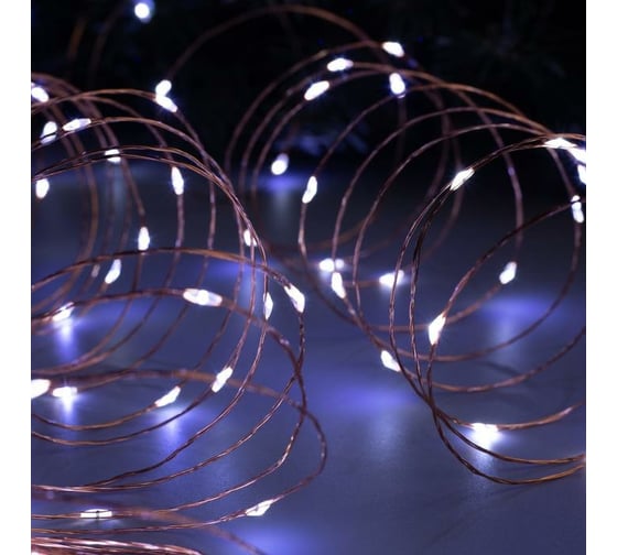 Гирлянда-нить Luazon ROSA, IP20, 20 м, Н.М. LED-200-12V, БП в комплекте, фиксинг, белый 5198372