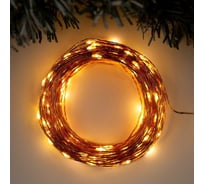 Гирлянда-нить Luazon ROSA, IP20, 20 м, Н.М. LED-200-12V, БП в комплекте, фиксинг, теплый белый 5198373