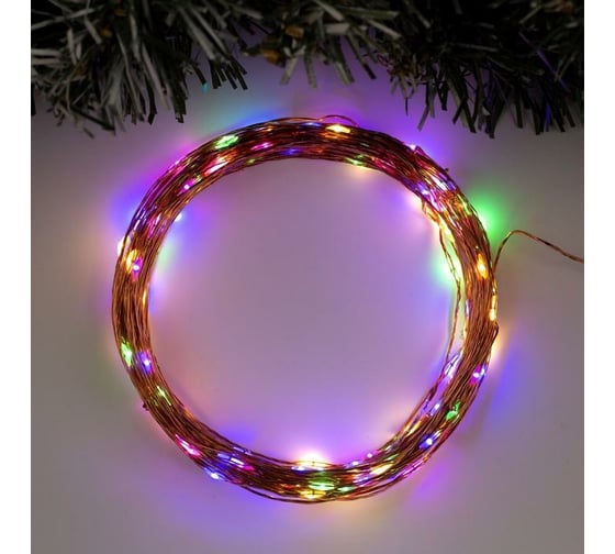 Гирлянда-нить Luazon ROSA, IP20, 20 м, Н.М. LED-200-12V, БП в комплекте, фиксинг, мульти 5198371