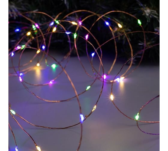Гирлянда-нить Luazon ROSA, IP20, 20 м, Н.М. LED-200-12V, БП в комплекте, фиксинг, мульти 5198371