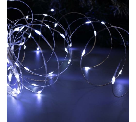 Гирлянда-нить Luazon ROSA, IP20, 20 м, Н.С. LED-200-12V, БП в комплекте, фиксинг, белый 5198369