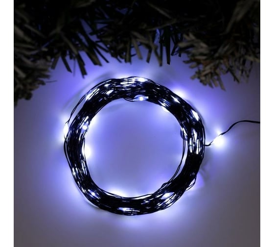 Гирлянда-нить Luazon ROSA, IP20, 10 м, Н.Ч. LED-100-12V, БП в комплекте, фиксинг, белый 5198366