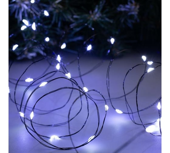 Гирлянда-нить Luazon ROSA, IP20, 10 м, Н.Ч. LED-100-12V, БП в комплекте, фиксинг, белый 5198366