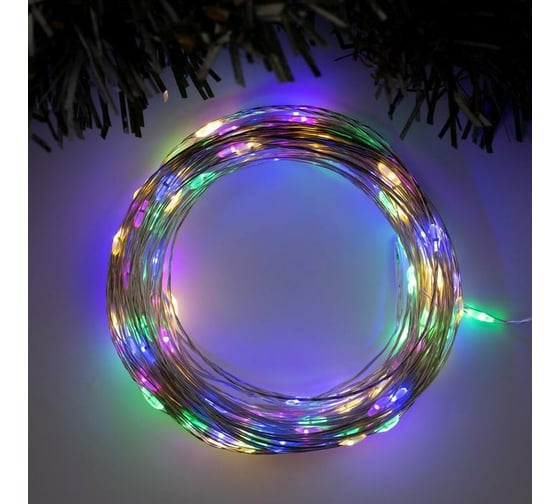 Гирлянда-нить Luazon ROSA, IP20, 20 м, Н.С. LED-200-12V, БП в комплекте, фиксинг, мульти 5198368