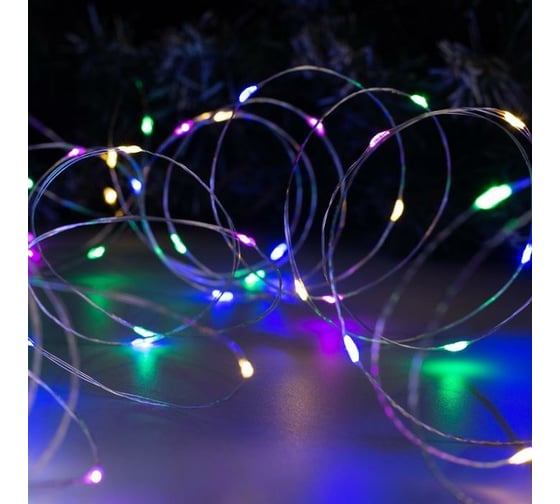 Гирлянда-нить Luazon ROSA, IP20, 20 м, Н.С. LED-200-12V, БП в комплекте, фиксинг, мульти 5198368