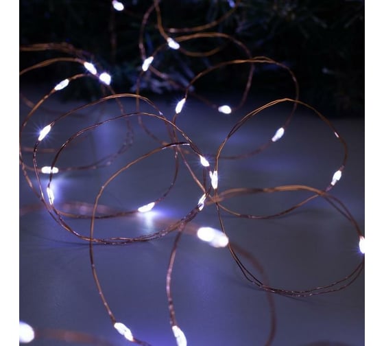 Гирлянда-нить Luazon ROSA, IP20, 10 м, Н.М. LED-100-12V, БП в комплекте, фиксинг, белый 5198363
