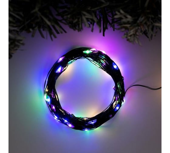 Гирлянда-нить Luazon ROSA, IP20, 10 м, Н.Ч. LED-100-12V, БП в комплекте, фиксинг, мульти 5198365