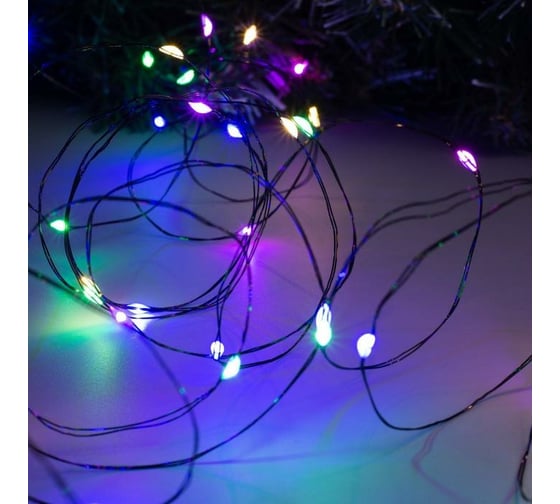 Гирлянда-нить Luazon ROSA, IP20, 10 м, Н.Ч. LED-100-12V, БП в комплекте, фиксинг, мульти 5198365