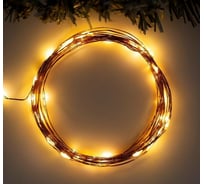 Гирлянда-нить Luazon ROSA, IP20, 5 м, Н.М. LED-50-4.5V, 3хАА, 2 режима, теплый белый 5198319