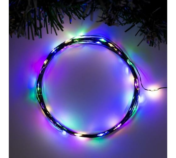 Гирлянда-нить Luazon ROSA, IP20, 5 м, Н.З. LED-50-4.5V, 3хАА, 2 режима, мультиколор 5198325