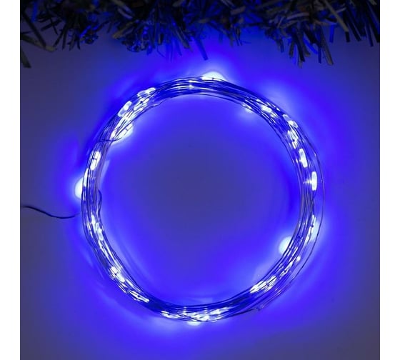Гирлянда-нить Luazon ROSA, IP20, 5 м, Н.С. LED-50-4.5V, 3хАА, 2 режима, синий 5198307