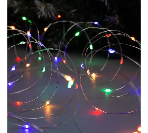 Гирлянда-нить Luazon ROSA, IP20, 5 м, Н.С. LED-50-4.5V, 3хАА, 2 режима, теплый белый/мультиколор 5198316