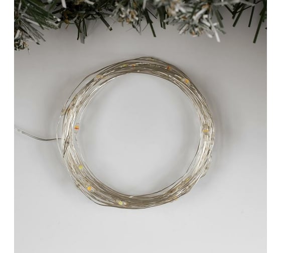 Гирлянда-нить Luazon ROSA, IP20, 5 м, Н.С. LED-50-4.5V, 3хАА, 2 режима, теплый белый/мультиколор 5198316