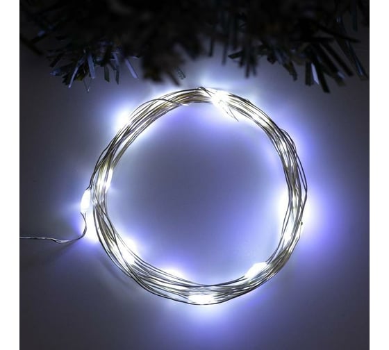 Гирлянда-нить Luazon ROSA, IP20, 2 м, Н.С. LED-20-5V, USB, фиксинг, белый 5198336