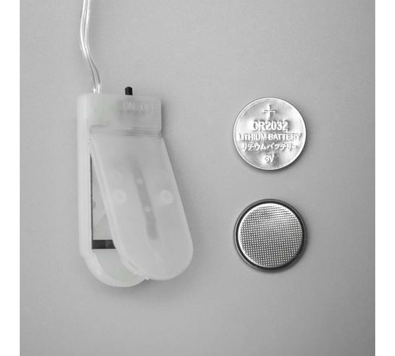 Гирлянда-нить Luazon ROSA, IP20, 5 м, Н.С. LED-50-6V, 2хCR2032, фиксинг, желтый 2433898