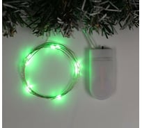 Гирлянда-нить Luazon ROSA, IP20, 1 м, Н.С. LED-10-6V, 2хCR2032, фиксинг, зеленый 5198294
