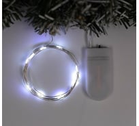 Гирлянда-нить Luazon ROSA, IP20, 1 м, Н.С. LED-10-6V, 2хCR2032, фиксинг, белый 5198289
