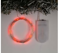 Гирлянда-нить Luazon ROSA, IP20, 2 м, Н.С. LED-20-6V, 2хCR2032, фиксинг, красный 5198303